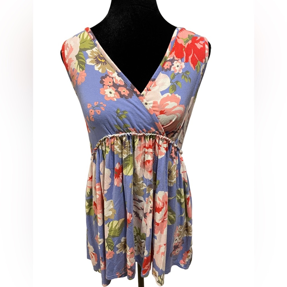 Matilda Jane The Adventure Begins as a Rose Floral Wrap Style Babydoll Blouse - Picture 3 of 7